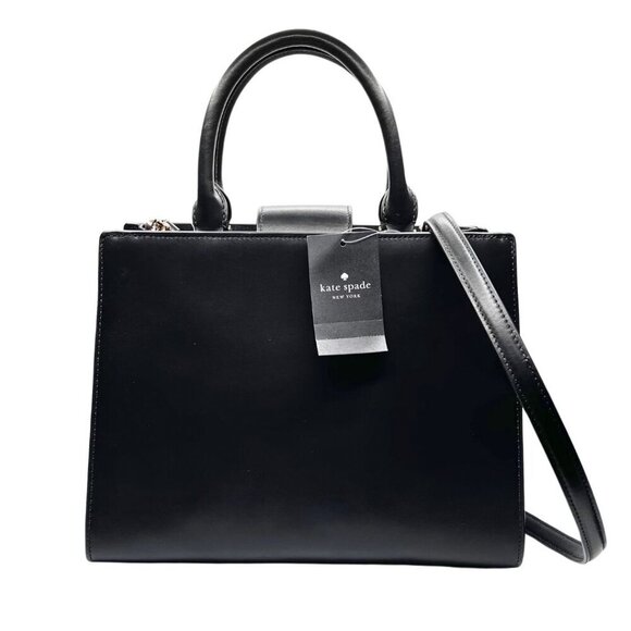 NWT KATE SPADE REEGAN SMOOTH LEATHER SATCHEL BAG IN BLACK - 0S - Picture 5 of 13